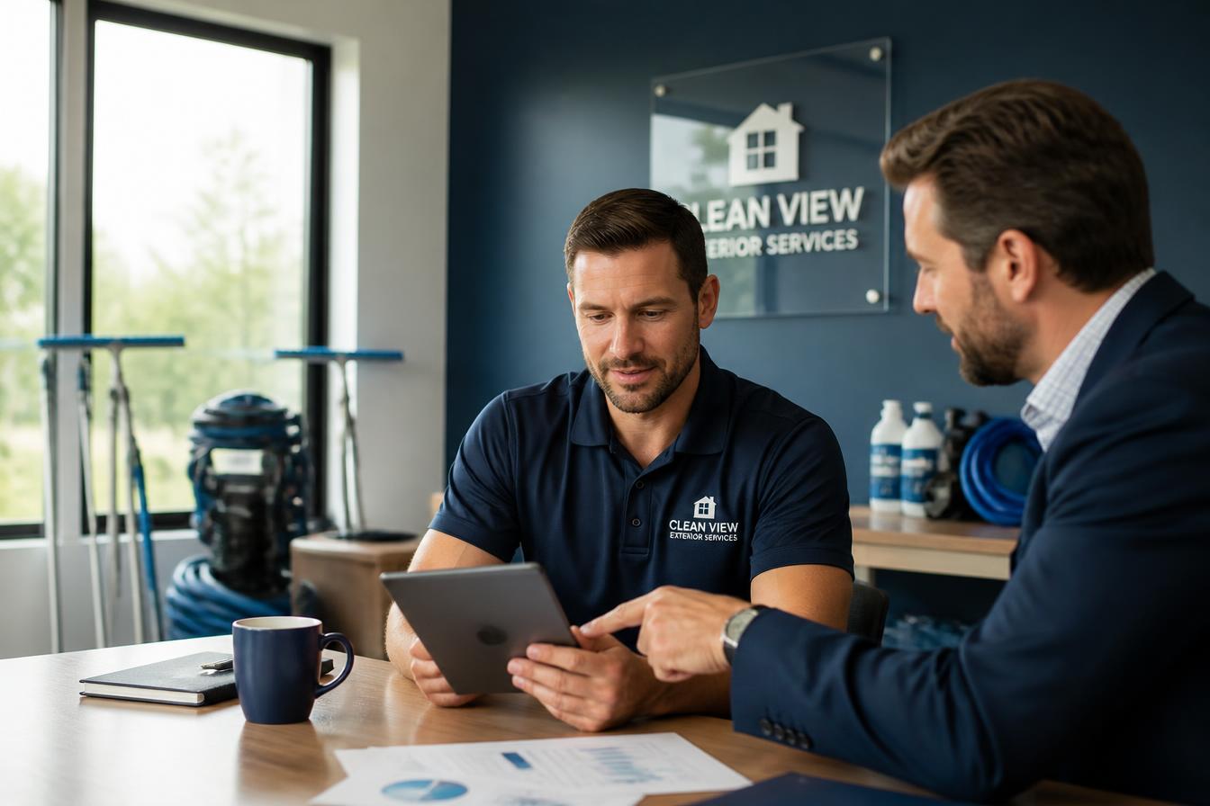 Home service operator reviewing growth systems with a Capital Works Group advisor
